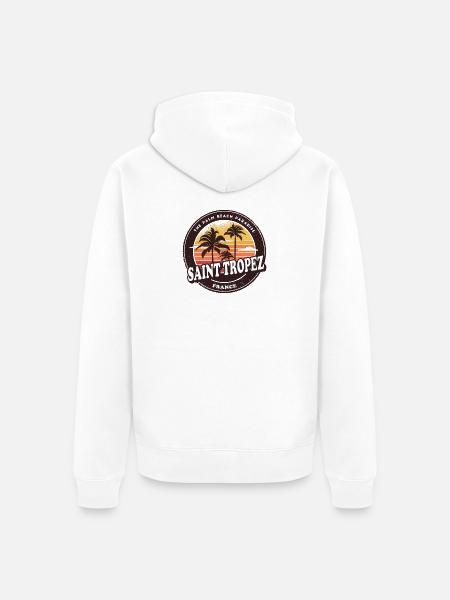 Saint Tropez Frankreich Vintage Beach Design - Unisex Premium Bio Zip Hoodie - Weiß