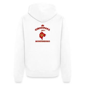 Montenegro Original 100% Flaggen Design - Unisex Premium Bio Zip Hoodie - Weiß - Hinten - Thijin (182cm)