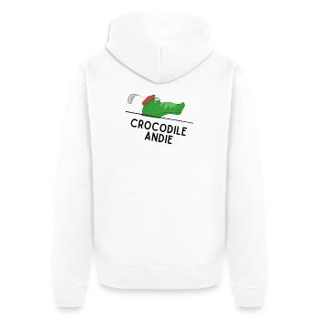 Crocodile Andie - Unisex Premium Bio Zip Hoodie - Weiß - Hinten - Thijin (182cm)