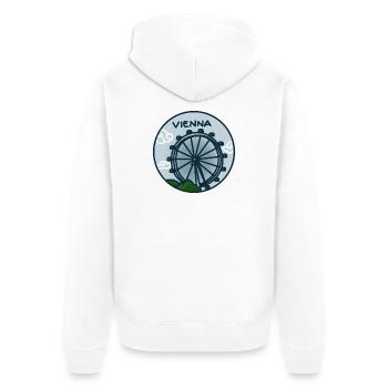 Riesenrad, Prater - Vienne, Autriche - Veste à capuche bio Premium Unisexe - blanc - Dos - Thijin (182cm)