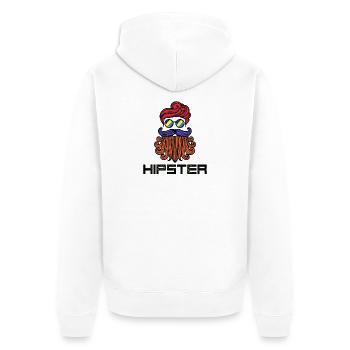 Beard Hipster Disant Barbe Coiffure Barbe Porteur de Barbe - Veste à capuche bio Premium Unisexe - blanc - Dos - Thijin (182cm)
