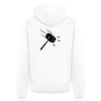Hammer of thor Thor s hammer Mjolnir lightning stral - Unisex Premium Organic Zip Hoodie - white - Back - Thijin (182cm)