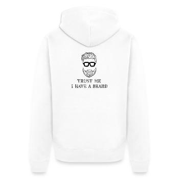 Beard Wearer Beard Statement Moustache Humoristique - Veste à capuche bio Premium Unisexe - blanc - Dos - Thijin (182cm)