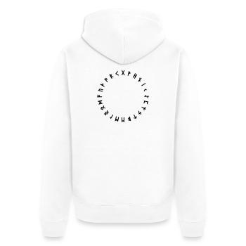 Rune alphabet in circle Symbols - Unisex Premium Organic Zip Hoodie - white - Back - Thijin (182cm)