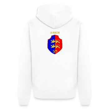 English Channel - Unisex Premium Organic Zip Hoodie - white - Back - Thijin (182cm)