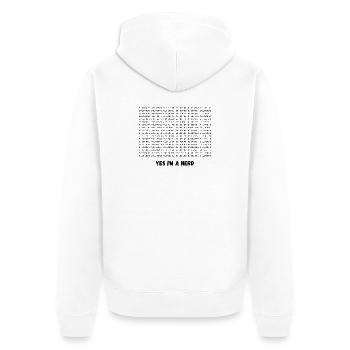 Ich bin ein Nerd - Unisex Premium Bio Zip Hoodie - Weiß - Hinten - Thijin (182cm)