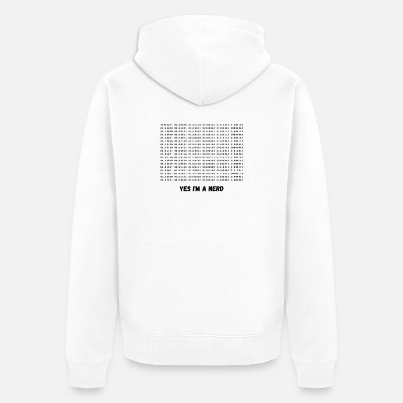 Ich bin ein Nerd - Unisex Premium Bio Zip Hoodie - Weiß