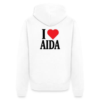 T-Shirt Ich liebe Aida T-Shirt Geschenkidee - Unisex Premium Bio Zip Hoodie - Weiß - Hinten - Thijin (182cm)