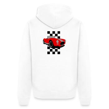Red Classic Roadster Shelby Cobra - Unisex Premium Organic Zip Hoodie - white - Back - Thijin (182cm)