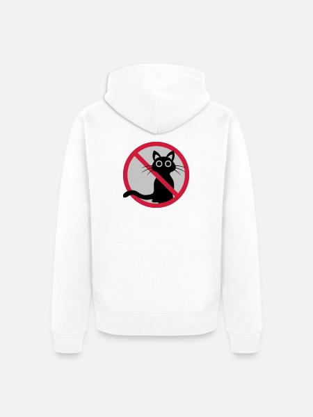 Signe interdit de chat - Veste à capuche bio Premium Unisexe - blanc