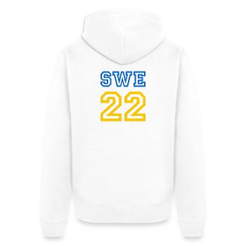 SWEDEN - Unisex Premium Organic Zip Hoodie - white - Back - Thijin (182cm)