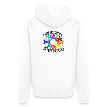 Le cancer aspire toutes les couleurs Conscience Krebs - Veste à capuche bio Premium Unisexe - blanc - Dos - Thijin (182cm)