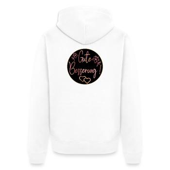Genesungswünsche - Gute Besserung Krankenhaus - Unisex Premium Bio Zip Hoodie - Weiß - Hinten - Thijin (182cm)