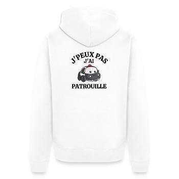 police, je suis policier, patrouille de police - Veste à capuche bio Premium Unisexe - blanc - Dos - Thijin (182cm)