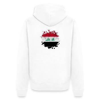 Irak Splash Flaggen Design - Unisex Premium Bio Zip Hoodie - Weiß - Hinten - Thijin (182cm)