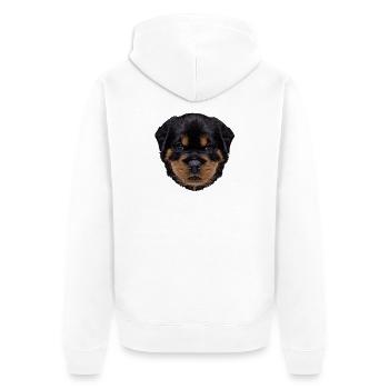 süße outfits, Rottweiler Welpe - Unisex Premium Bio Zip Hoodie - Weiß - Hinten - Thijin (182cm)