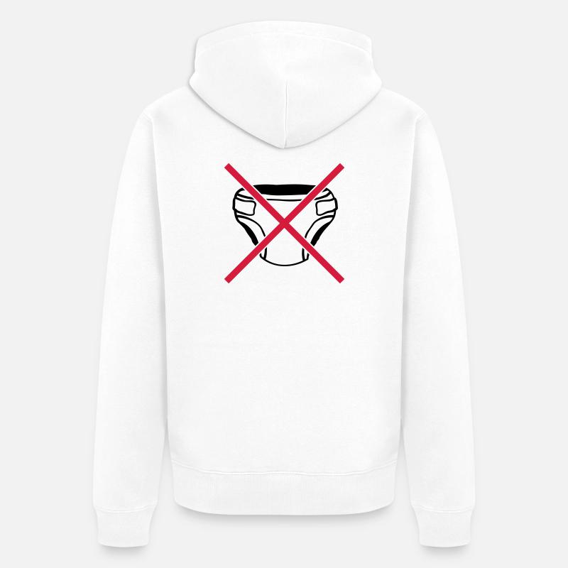 Bouclier pas de couche - Veste à capuche bio Premium Unisexe - blanc