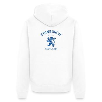ÉDIMBOURG, Schottland, Écosse - Veste à capuche bio Premium Unisexe - blanc - Dos - Thijin (182cm)