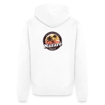 Design de plage Nazaré Portugal - Veste à capuche bio Premium Unisexe - blanc - Dos - Thijin (182cm)