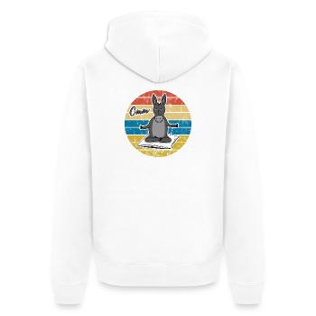 Yoga Esel Meditation Retro Vintage Omm Geschenk - Unisex Premium Bio Zip Hoodie - Weiß - Hinten - Thijin (182cm)