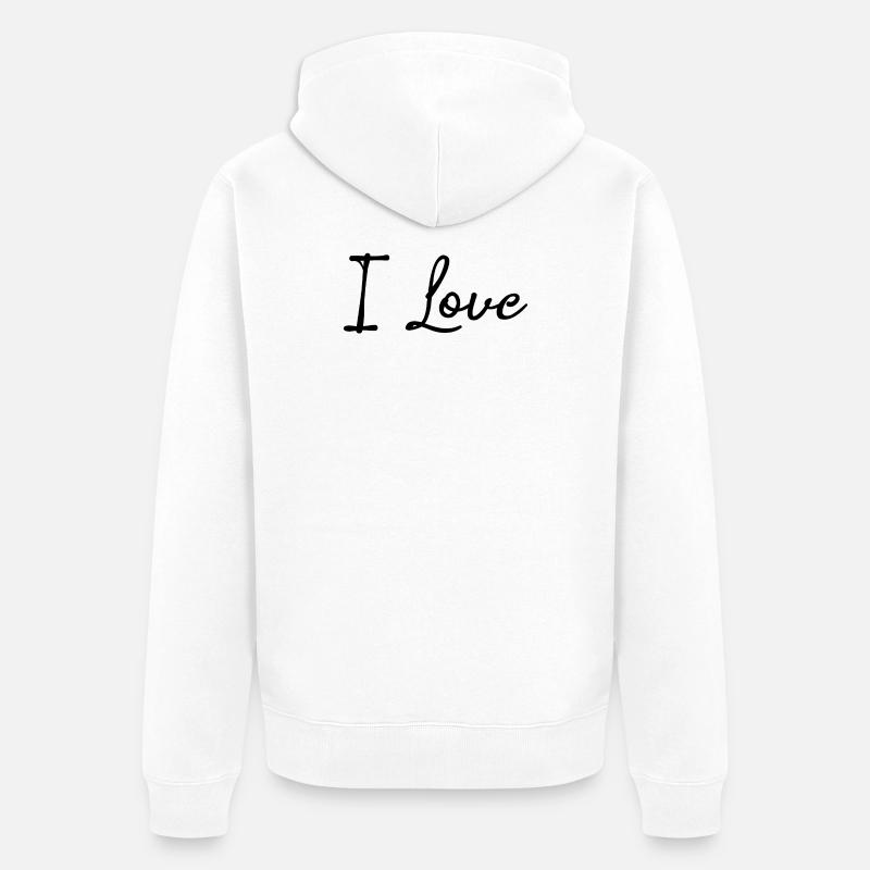 Liberté d’expression Paix Amour Déclaration Émotions - Veste à capuche bio Premium Unisexe - blanc