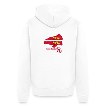Seine Maritime - Unisex Premium Bio Zip Hoodie - Weiß - Hinten - Thijin (182cm)