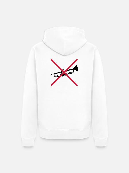 Trumpet Forbidden Shield - Unisex Premium Organic Zip Hoodie - white
