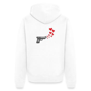 Herz Meinungsfreiheit Menschheit Friedenszeit - Unisex Premium Bio Zip Hoodie - Weiß - Hinten - Thijin (182cm)