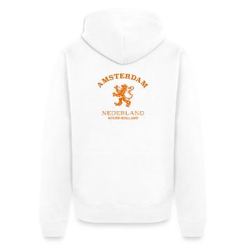 AMSTERDAM Nederland Niederlande Netherlands - Unisex Premium Organic Zip Hoodie - white - Back - Thijin (182cm)
