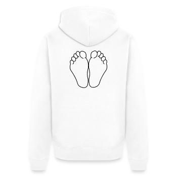 Bottom feet logo - Unisex Premium Organic Zip Hoodie - white - Back - Thijin (182cm)