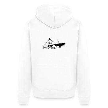 Vaucluse - Unisex Premium Bio Zip Hoodie - Weiß - Hinten - Thijin (182cm)