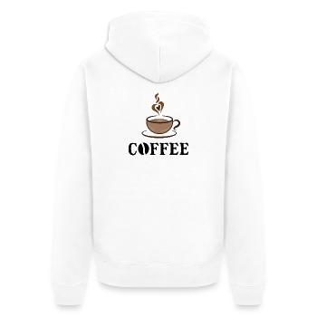 Latte Macchiato Barista Kaffee Spruch Kaffeetasse - Unisex Premium Bio Zip Hoodie - Weiß - Hinten - Thijin (182cm)