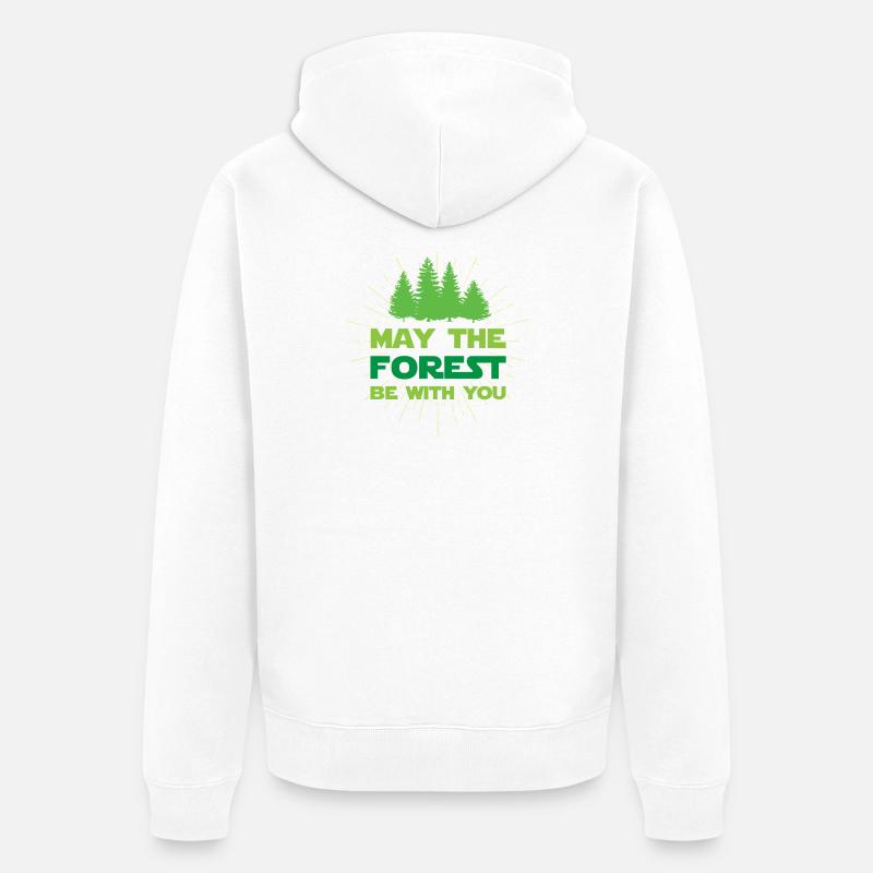 Möge der Wald mit dir sein - Unisex Premium Bio Zip Hoodie - Weiß