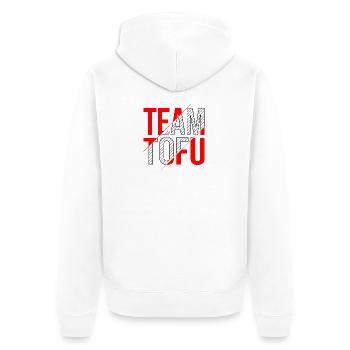 Team tofu design - Unisex Premium Organic Zip Hoodie - white - Back - Thijin (182cm)