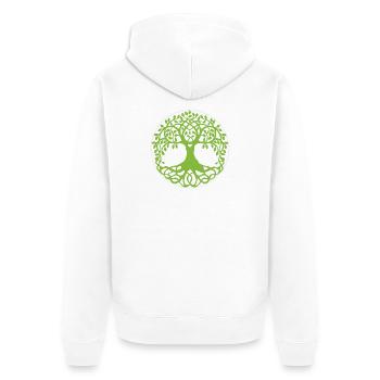 Mandala Baum des Lebens - Unisex Premium Bio Zip Hoodie - Weiß - Hinten - Thijin (182cm)