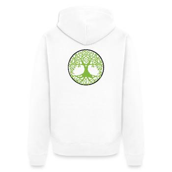 Mandala Baum des Lebens - Unisex Premium Bio Zip Hoodie - Weiß - Hinten - Thijin (182cm)