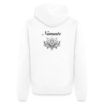 Yoga - Unisex Premium Bio Zip Hoodie - Weiß - Hinten - Thijin (182cm)
