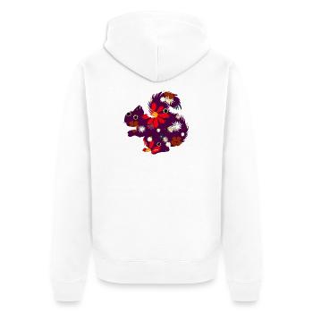 Herbstoutfit freizeit, eichhörnchchen design - Unisex Premium Bio Zip Hoodie - Weiß - Hinten - Thijin (182cm)