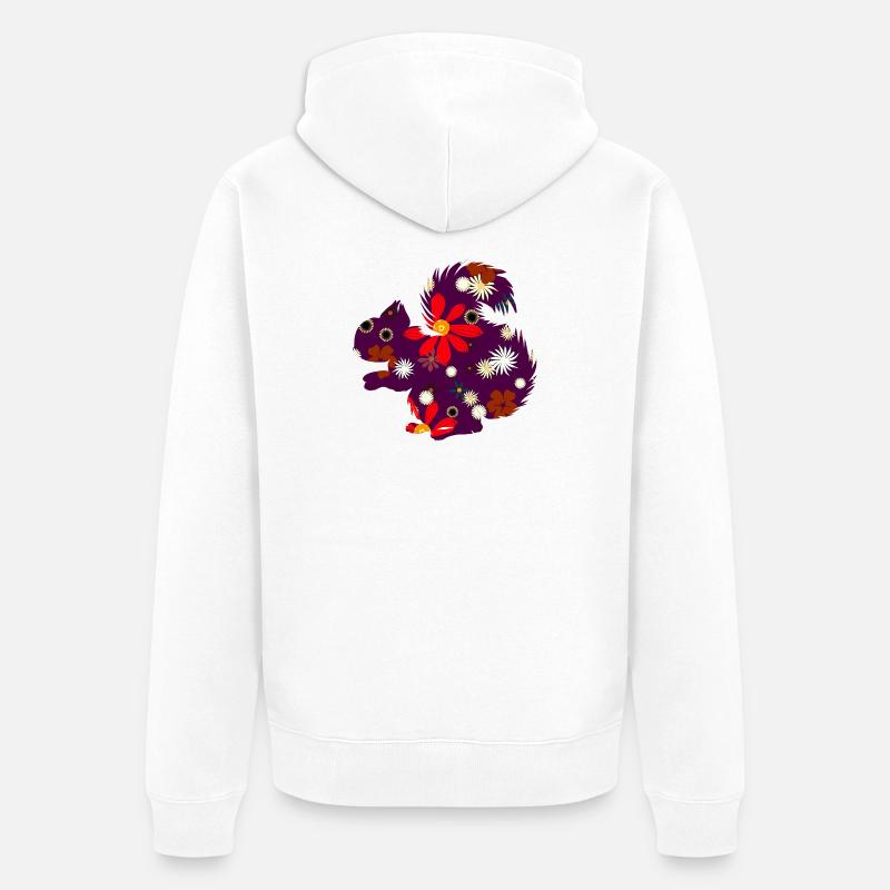 Herbstoutfit freizeit, eichhörnchchen design - Unisex Premium Bio Zip Hoodie - Weiß