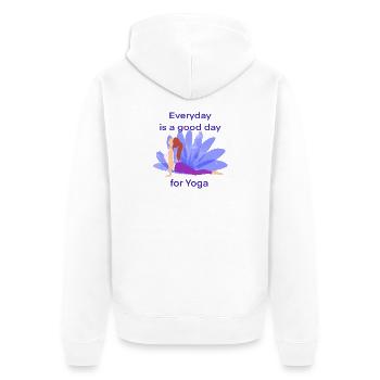 Yoga - Unisex Premium Organic Zip Hoodie - white - Back - Thijin (182cm)