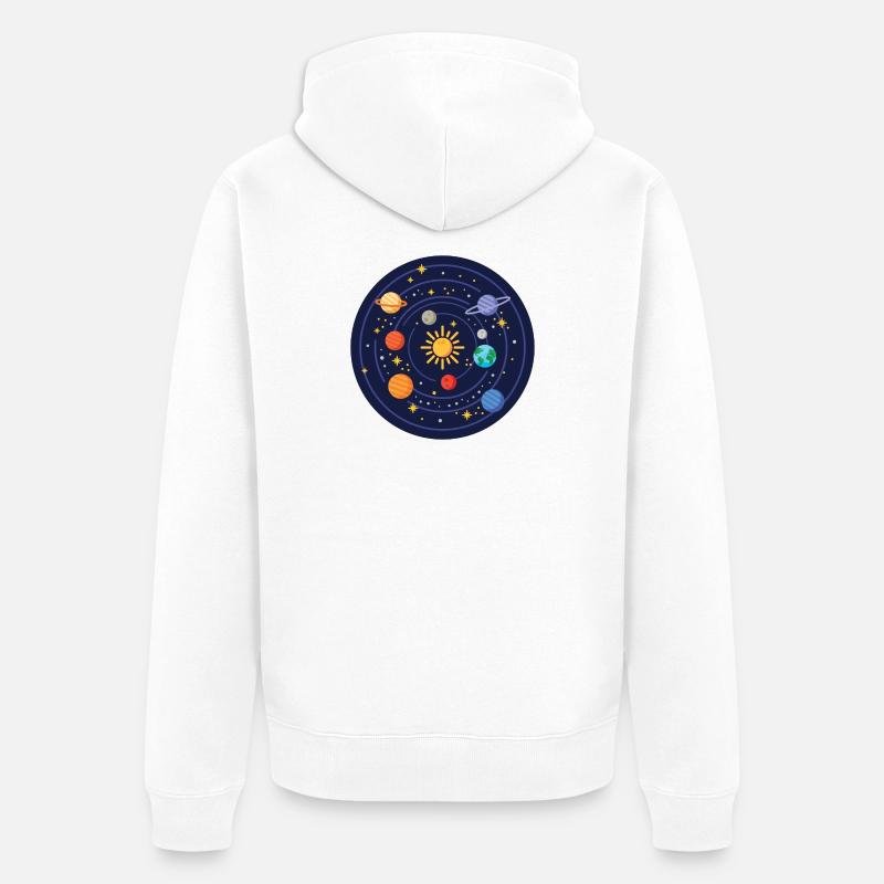 Système solaire - Veste à capuche bio Premium Unisexe - blanc