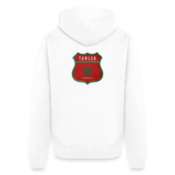 Tanger Maroc Armoiries Drapeaux Design - Veste à capuche bio Premium Unisexe - blanc - Dos - Thijin (182cm)