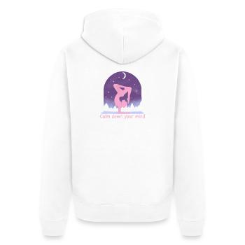 Yoga - Unisex Premium Bio Zip Hoodie - Weiß - Hinten - Thijin (182cm)