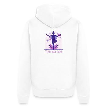 Yogi - Unisex Premium Organic Zip Hoodie - white - Back - Thijin (182cm)