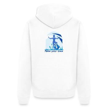 Yogi - Unisex Premium Organic Zip Hoodie - white - Back - Thijin (182cm)