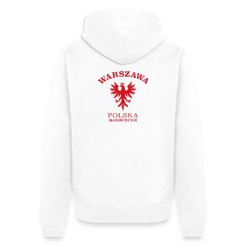WARSZAWA Warschau Polen Polska - Unisex Premium Bio Zip Hoodie - Weiß - Hinten - Thijin (182cm)