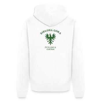 ZIELONA GORA Polen Polska Pologne - Veste à capuche bio Premium Unisexe - blanc - Dos - Thijin (182cm)