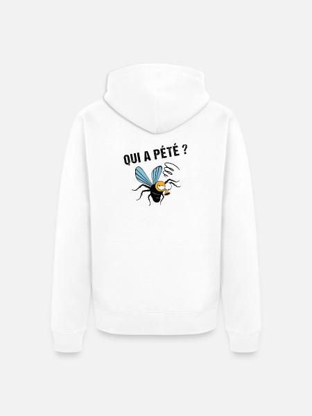 Qui a pété ? - Veste à capuche bio Premium Unisexe - blanc