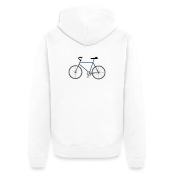 Le vélo du dimanche - Veste à capuche bio Premium Unisexe - blanc - Dos - Thijin (182cm)