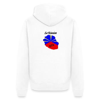 la réunion - Veste à capuche bio Premium Unisexe - blanc - Dos - Thijin (182cm)